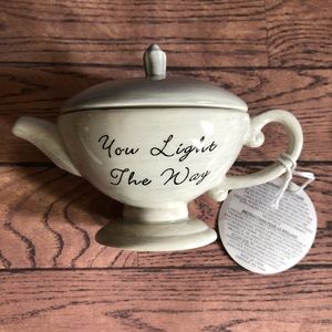 You Light the Way Ceramic Lamp with Candle